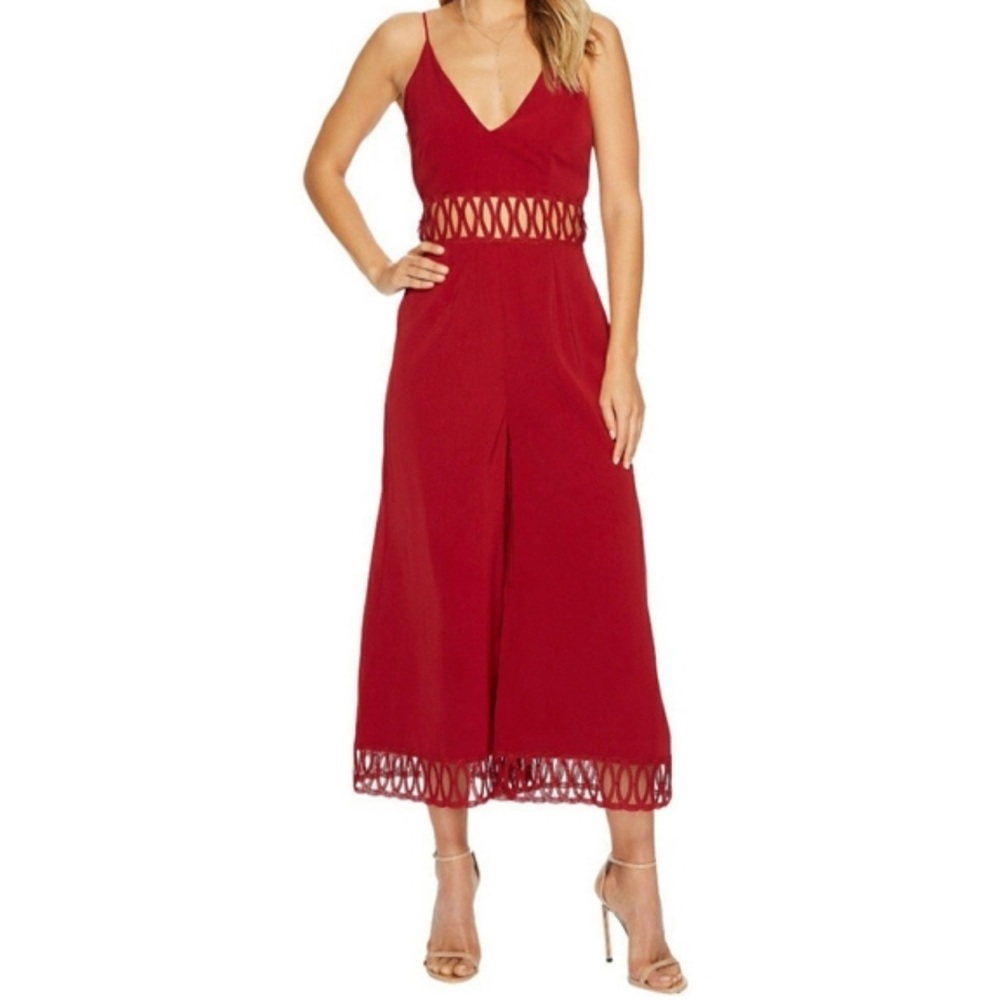 NWT Keepsake Jumpsuit Size Small Red Wide Leg Jumpsuit